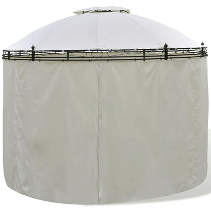 Gazebo Rotondo con Tende 3,5 x 2,7 m