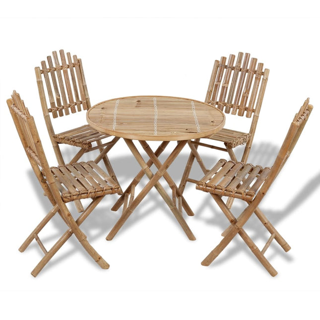 Set da Pranzo da Giardino 5 pz Pieghevole in BambÃƒÂ¹