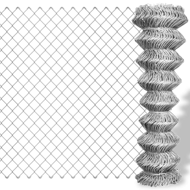 Recinzione in Rete in Acciaio Zincato 25x1 m Argento