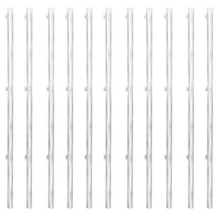 Recinzione a Rete con Pali e Spuntoni Acciaio Zincato 25x1,5 m