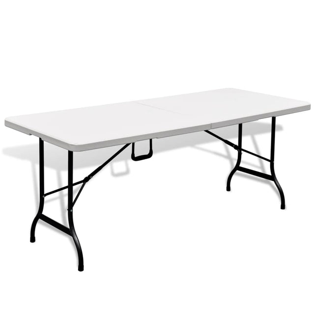Tavolo da Giardino Pieghevole Bianco 180x75x74 cm in HDPE