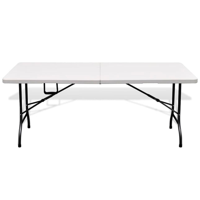 Tavolo da Giardino Pieghevole Bianco 180x75x74 cm in HDPE