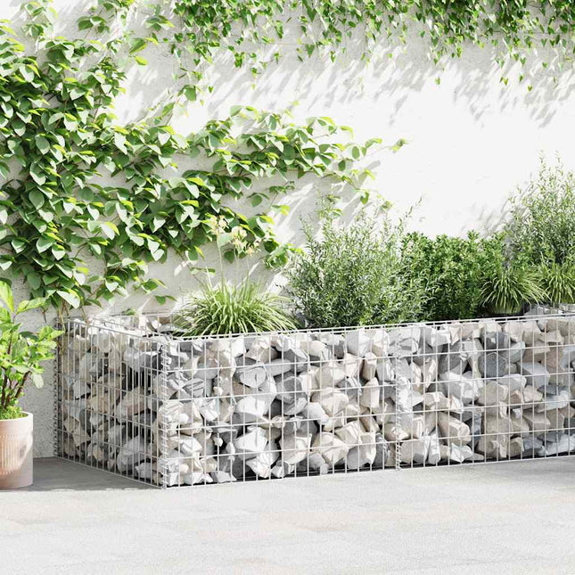 Gabbione Fioriera in Acciaio Zincato 180x90x50 cm
