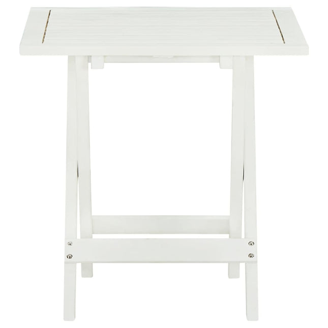 Tavolo da Bistrot Bianco 46x46x47cm in Legno Massello di Acacia