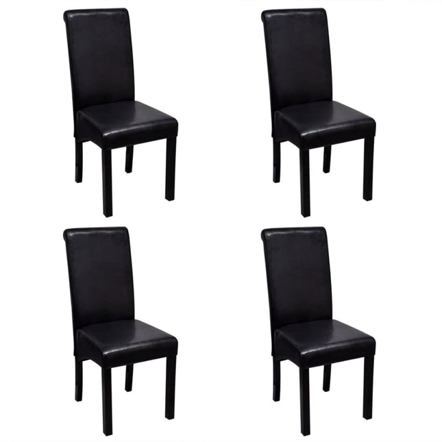 Sedie da Pranzo 4 pz Nere in Similpelle