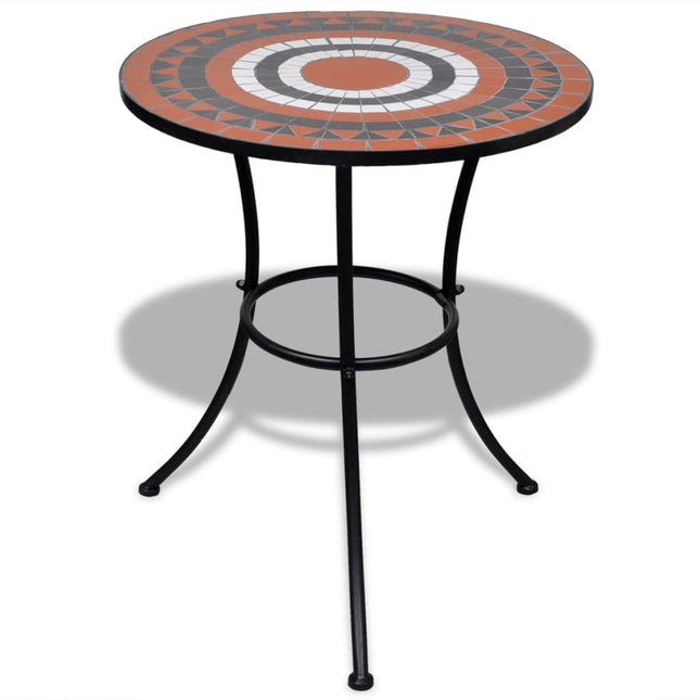 Set da Bistrot 3 pz Piastrelle di Ceramica Terracotta e Bianco
