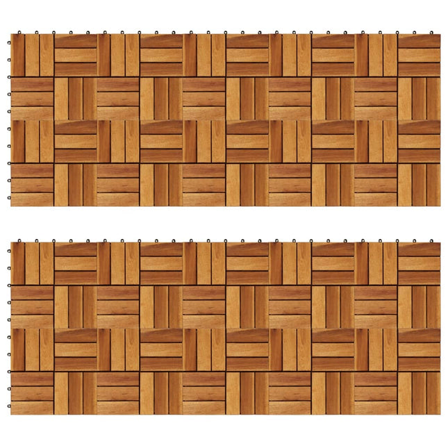 Listelli per Pavimento 30x30 cm in Legno di Acacia 20pz