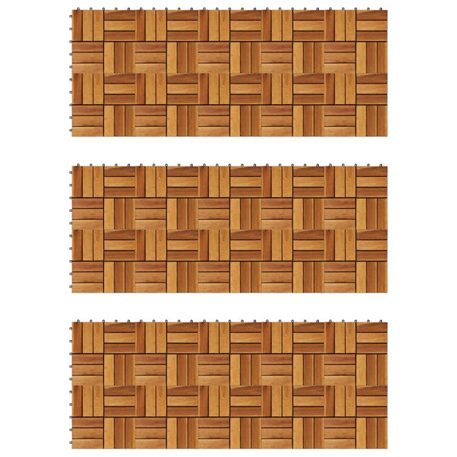 Listelli per Pavimento 30x30 cm in Legno di Acacia 30 pz
