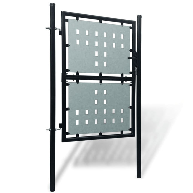 Cancello per Recinzione Singolo Nero 100 x 175 cm