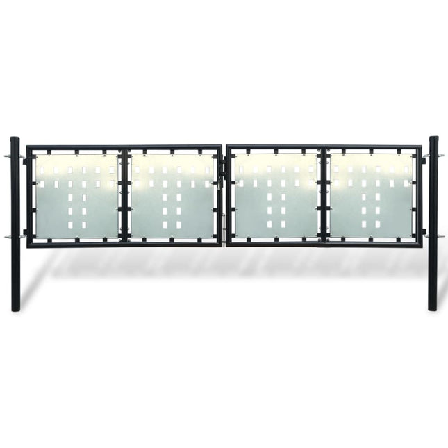 Cancello per Recinzione Singolo Nero 300 x 125 cm