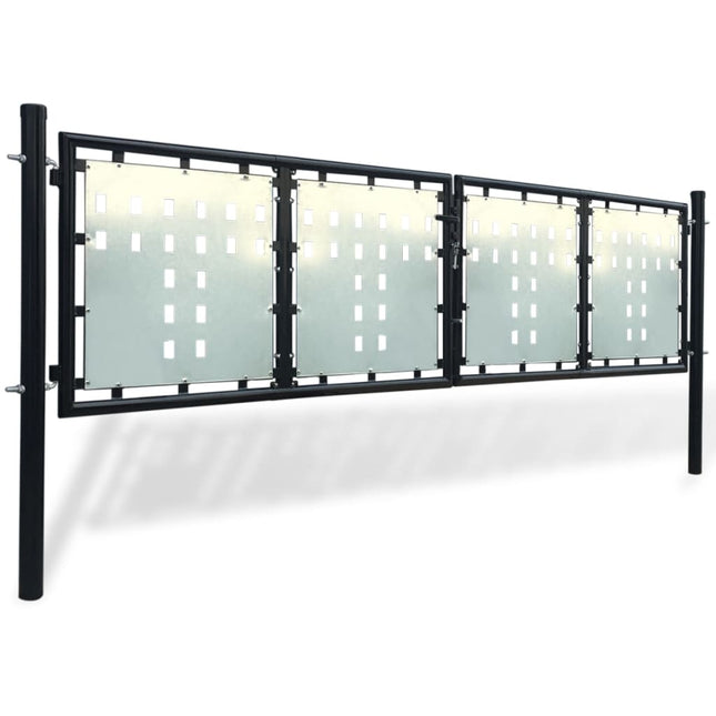 Cancello per Recinzione Singolo Nero 300 x 125 cm