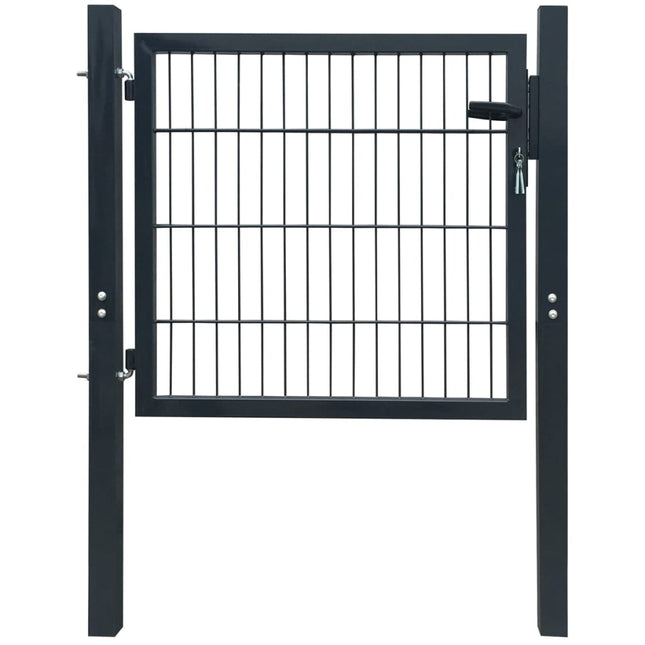Cancello da Giardino 2D (Singolo) Grigio Antracite 106 x 130 cm