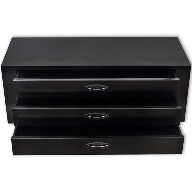 Cassettiera Porta Attrezzi in Metallo con 3 Cassetti Nera