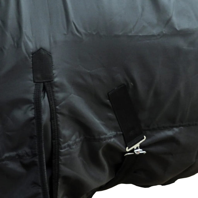 Coperta cavallo in pile a doppio strato con sovraccinghie 105 cm nera