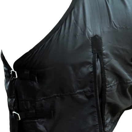 Coperta cavallo in pile a doppio strato con sovraccinghie 105 cm nera