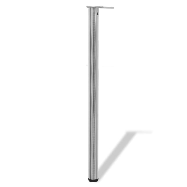 Set Gambe Tavolo 4 pz in Nickel Spazzolato Regolabili 1100 mm