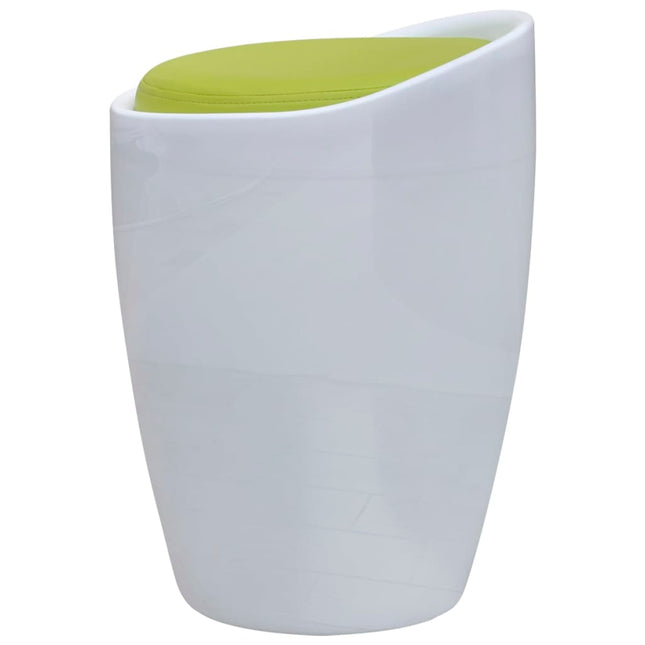 Sgabello Bianco e Verde in Similpelle