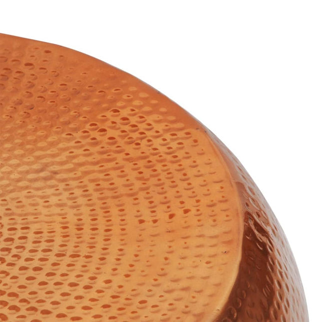 Tavolino da Salotto in Alluminio Battuto Colore Ottone/Rame
