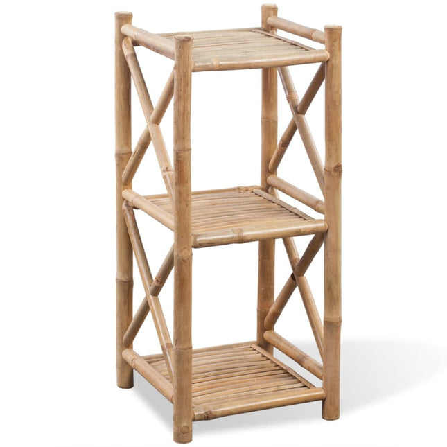 Scaffale a 3 Piani Quadrati in Legno di BambÃ¹