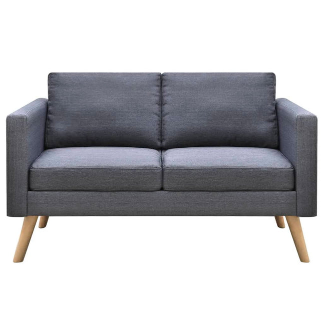 Set Divani a 2 e a 3 Posti in Tessuto Grigio Scuro