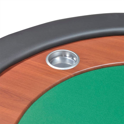 Tavolo Poker 10 Giocatori Postazione Dealer Vassoio Chip Verde
