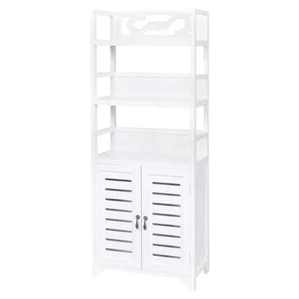 Armadietto per Bagno Albuquerque in Legno Bianco 46x24x117,5cm