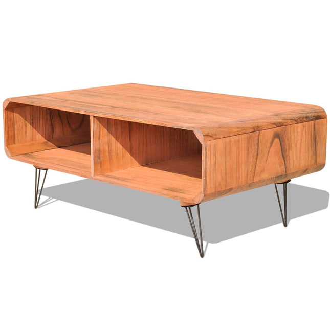 Tavolino da Salotto 90x55,5x38,5 cm Massello Paulownia Marrone
