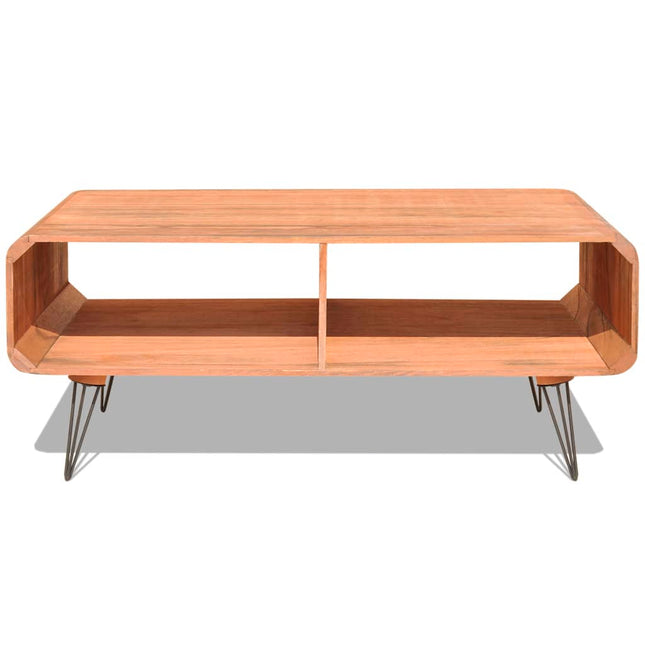 Tavolino da Salotto 90x55,5x38,5 cm Massello Paulownia Marrone