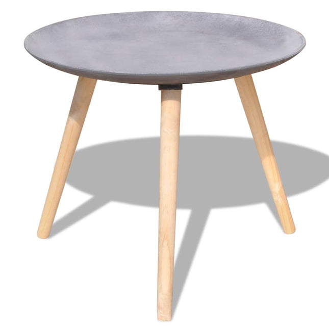 Set Tavolini Servizio e Salotto 2pz 55cm e 44cm Grigio Cemento