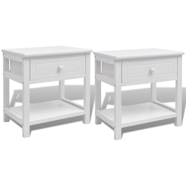 Comodini 2 pezzi Bianchi in Legno