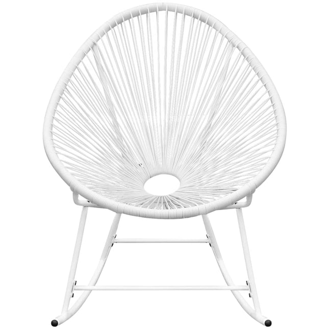 Sedia a Dondolo da Esterno Bianca in Polyrattan
