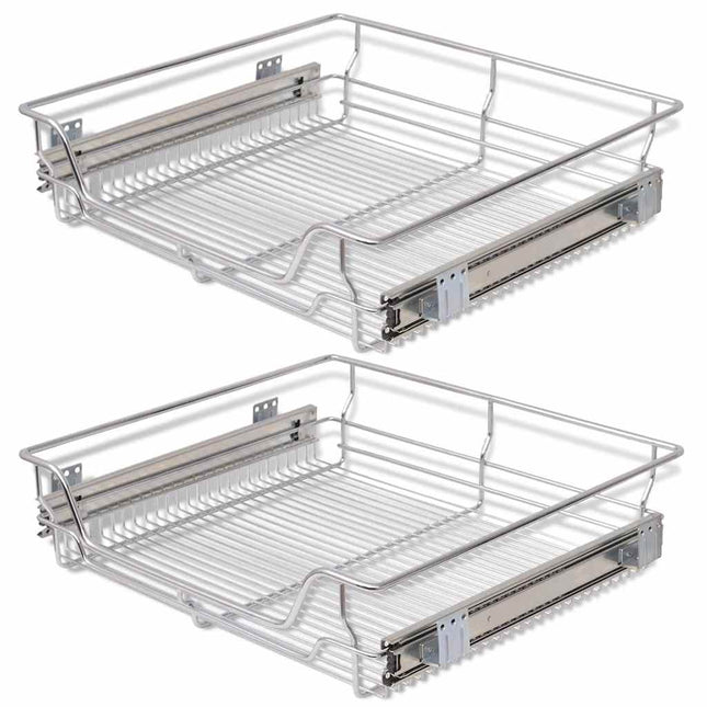 Cestelli a Rete Scorrevoli 2 pz Argento 600 mm