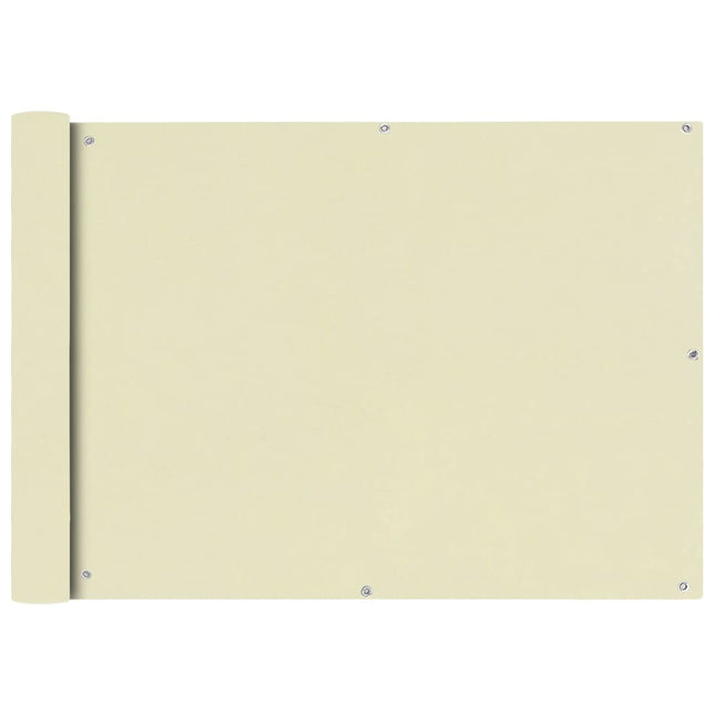 Paravento da Balcone in Tessuto Oxford 75x600 cm Crema