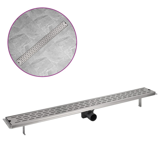 Canaletta di Drenaggio per Doccia Lineare 1030x140mm in Acciaio