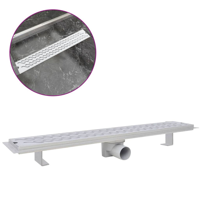 Canaletta di Drenaggio per Doccia a Onda 730x140 mm in Acciaio