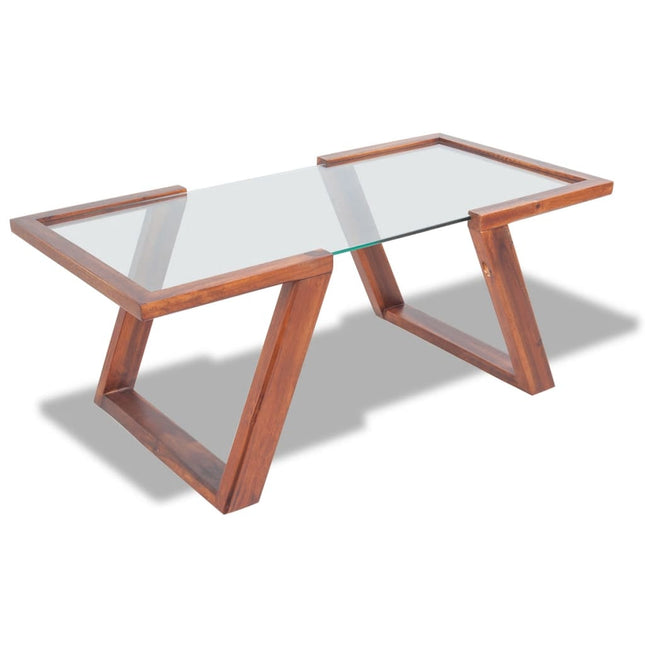 Tavolino da Salotto Legno Massello Acacia Marrone 100x50x40 cm