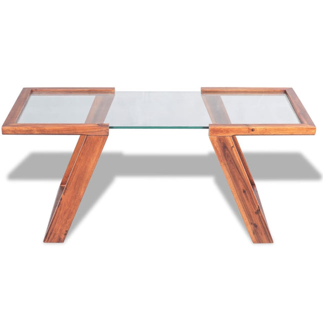 Tavolino da Salotto Legno Massello Acacia Marrone 100x50x40 cm