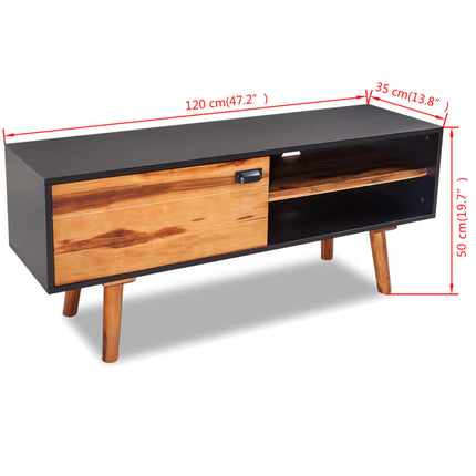 Mobile Porta TV in Legno Massello di Acacia 120x35x50 cm
