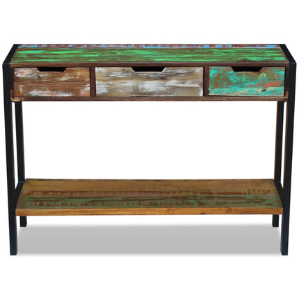 Credenza con 3 Cassetti in Legno Massello Anticato