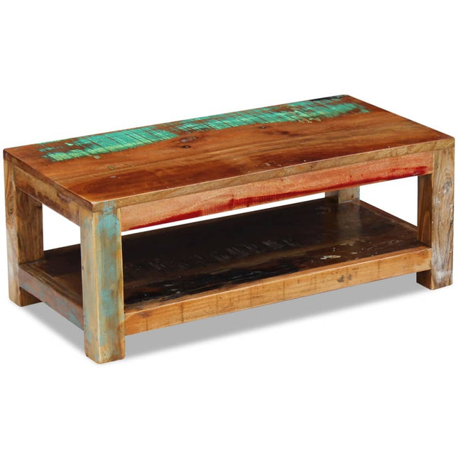 Tavolino da CaffÃƒÂ¨ in Legno Massello di Recupero 90x45x35 cm