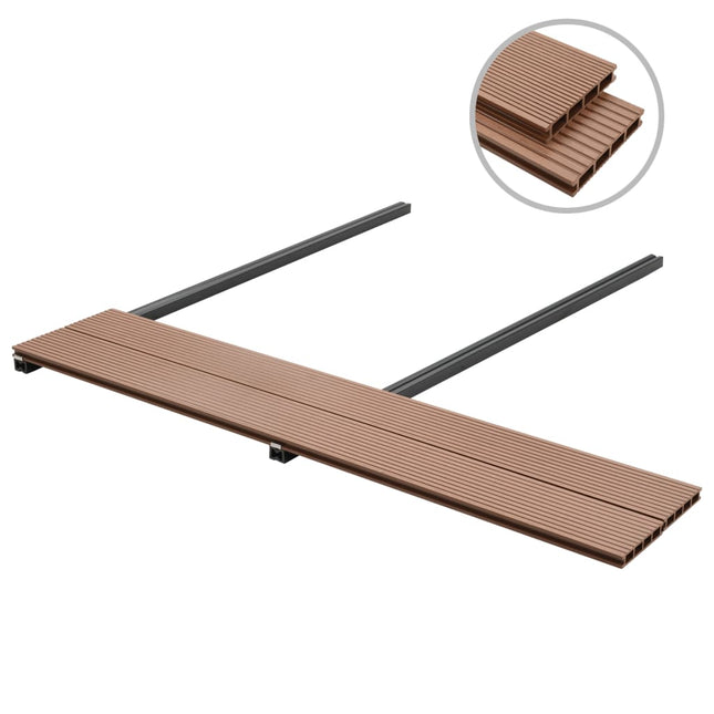 Pavimento per Esterni in WPC con Accessori 16 m² 2,2 m Marrone