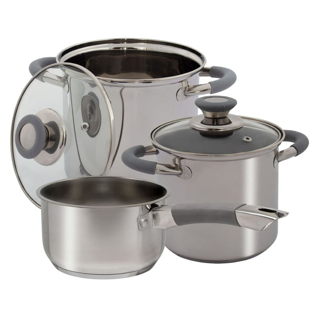 Set di Pentole 3 pz Dunbar in Acciaio Inox