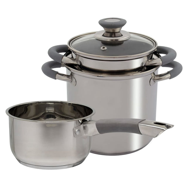 Set di Pentole 3 pz Dunbar in Acciaio Inox