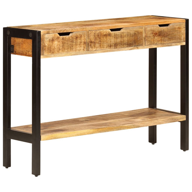Credenza con 3 Cassetti 110x35x75 cm Legno Massello di Mango