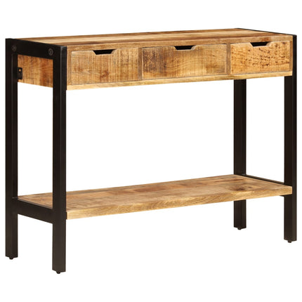 Credenza con 3 Cassetti 110x35x75 cm Legno Massello di Mango