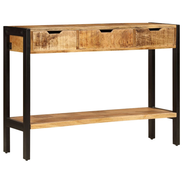 Credenza con 3 Cassetti 110x35x75 cm Legno Massello di Mango