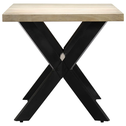 Tavolo da Pranzo Bianco 160x80x75 cm in Legno Massello di Mango
