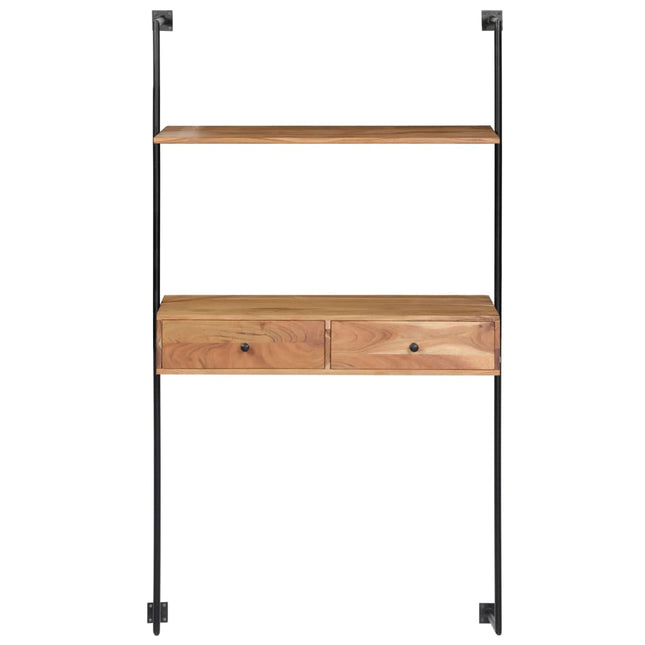 Scrivania a Parete 90x40x170 cm in Legno Massello di Acacia