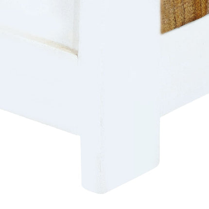 Credenza Bianca e Marrone 40x30x128 cm in Legno di Mango Grezzo