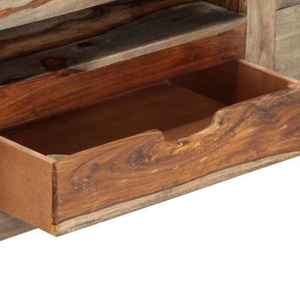 Credenza Grigia 100x30x50 cm in Legno Massello di Sheesham